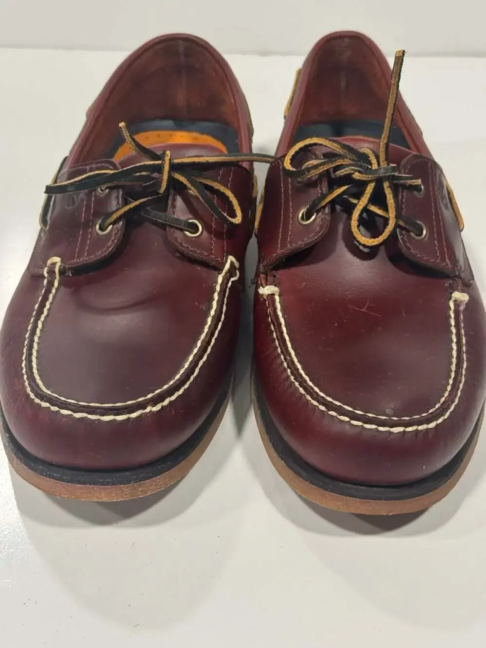Timberland Classic 2-Eye Boat Shoe Oxblood Burgundy Leather Size 15